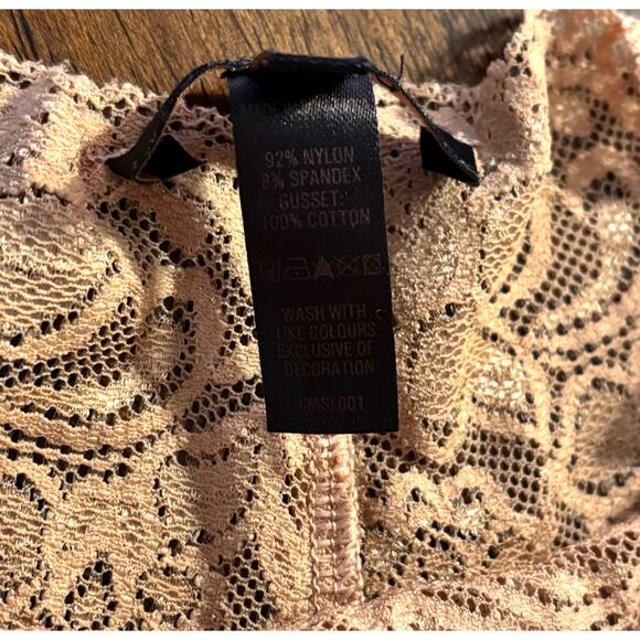 Quince Women’s XS Bralette and Cheeky Underwear Stretchy Lace Golden Clay Set - Picture 13 of 16